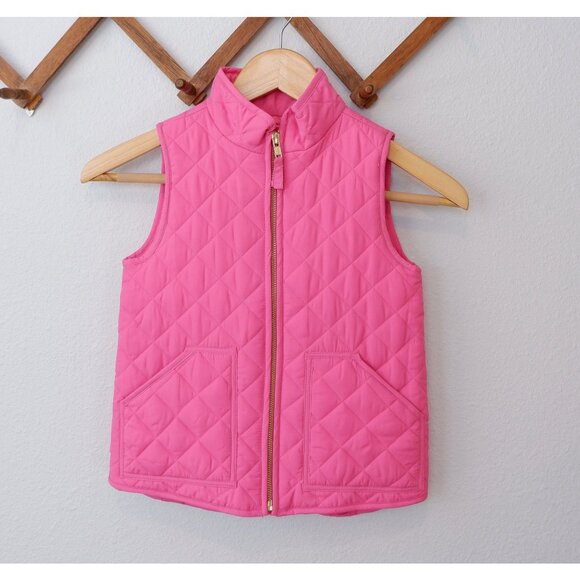 J.Crew Crewcuts Girls Pink Barbiecore Quilted Puffer Vest, size 4-5 - Picture 9 of 9